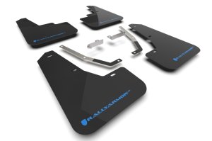 Subaru XV Crosstrek Mud Flap Kit - Rally Armor - UR Premium Urethane - Black / Blue Logo - `24-`25 Subaru XV Crosstrek Mud Flap Kit - Rally Armor - UR Premium Urethane - Black / Blue Logo - `24-`25